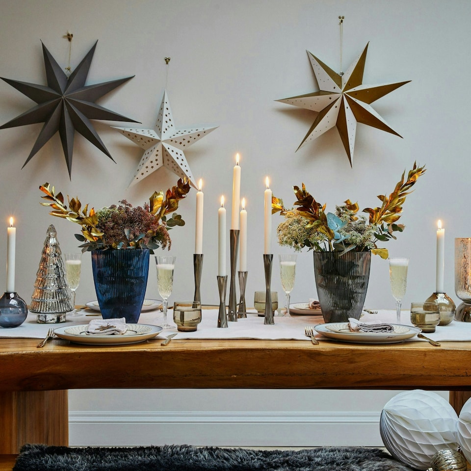 image 1 of Parker 5 Piece Candle Centerpiece - Mild Steel - L27 x W27 x H42 cm - Silver | Silver | 1