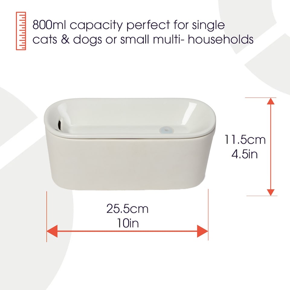 image 1 of Cat Mate 800ml Ceramic Pet Water Fountain Light Grey (800ULG) | Grey