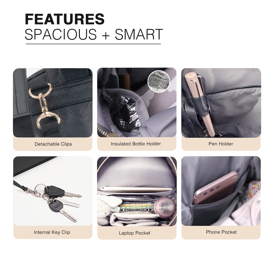 image 1 of Allis Lux Baby Changing Backpack - Black