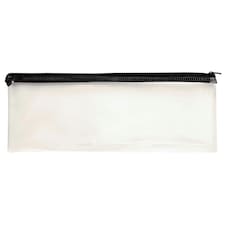 Pack of 12 Janrax 13x5" Black Zip Clear Exam Pencil Case