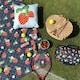 image 3 of Summerhouse by Navigate Strawberries & Cream Premium Quilted Extra Large 200x140cm Family Picnic Rug | Blue