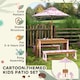 image 7 of AIYAPLAY Kids Picnic Table, Wooden Children Garden Table and Bench Set, Pink | Pink