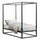 image 1 of Ashwell Modern Four 4 Poster Black Metal Bed Frame (Single)