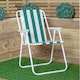 image 3 of 3 Pack of Folding Camping / Picnic Chair in Green and White Garden Patio | Green | Green