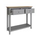 image 3 of Taberno Oak 2 Drawer Console Hallway Table Dove Grey Grey
