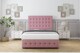image 2 of Sloomy Berlin Pink Plush Divan Bed Base 2 Drawers Foot-End With 26 Inch Strutted Headboard & 12 Inch Matching Footboard | Pink | Pink | Double | 1