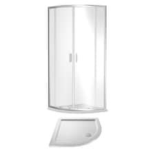 Ruwa Quadrant Shower Suite & 6mm Glass 800x800mm Tray Enclosure Chrome | Silver | Chrome | 2