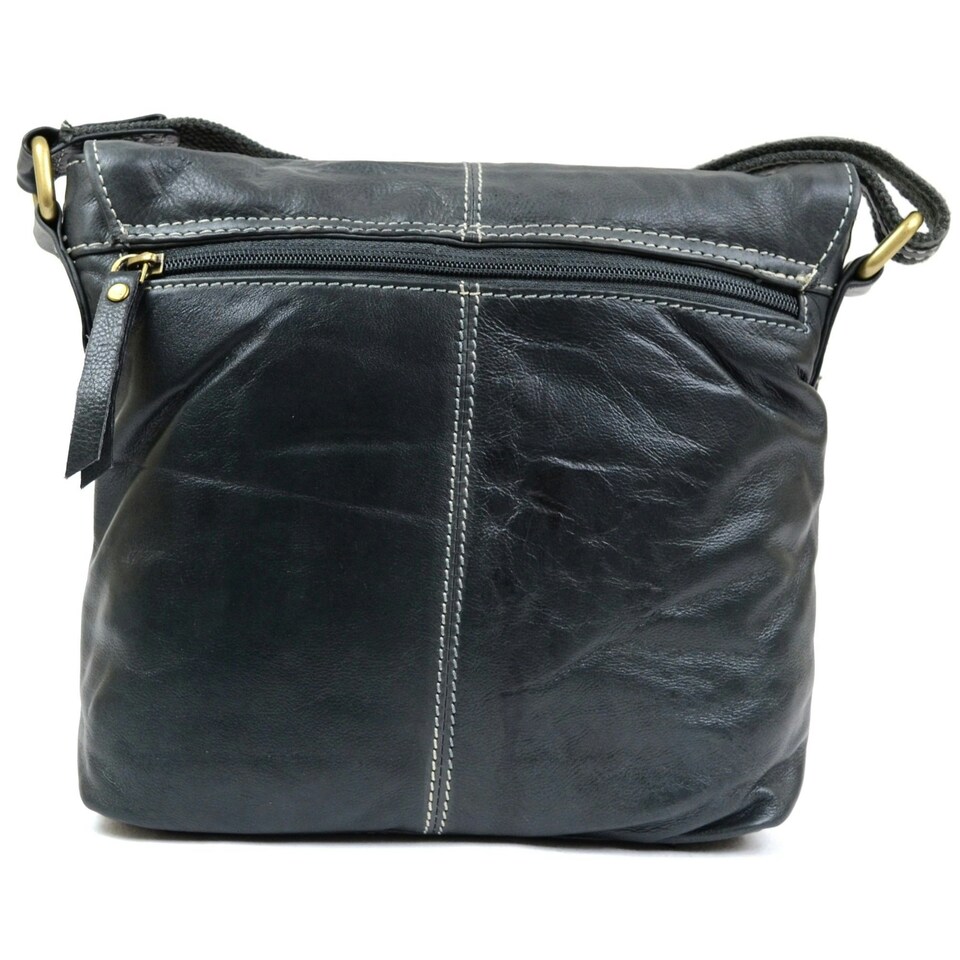 image 1 of Soft Leather Shoulder / Cross Body Bag Grey | Charcoal