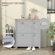 image 5 of HOMCOM 2 Drawer Shoe Cabinet Narrow Shoe Cupboard with Flip Doors, Grey | Grey | Grey