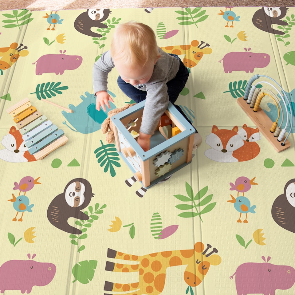 image 1 of Wildlife Baby Play Mat Foldable and Waterproof