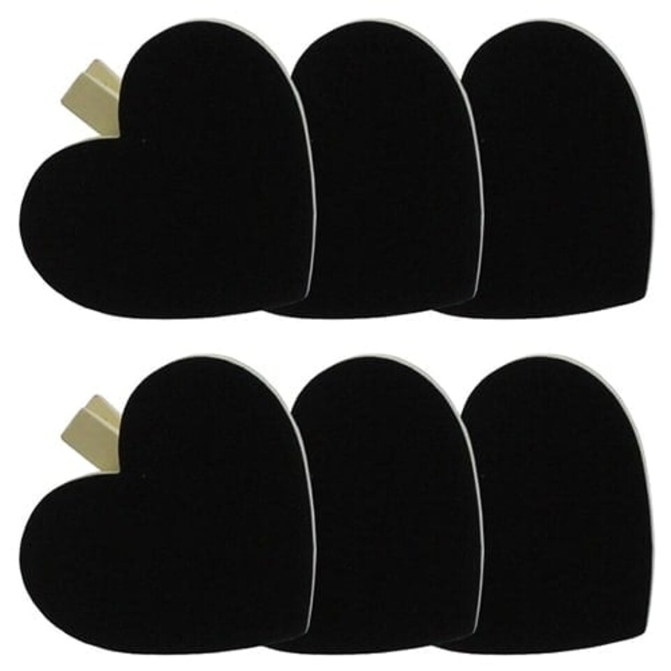 Blackboard Heart Ivory Clips - Pack of 6