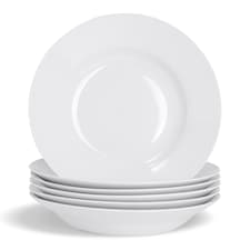 Argon Tableware Classic White Soup Bowls - 23cm - Pack of 6 | White | White