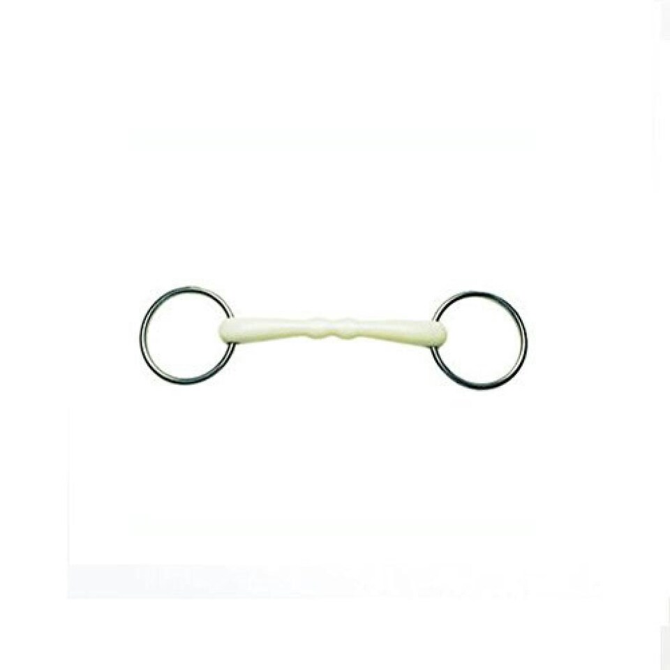Lorina Flexi Mullen Mouth Loose Ring Snaffle - Silver/White - 6in