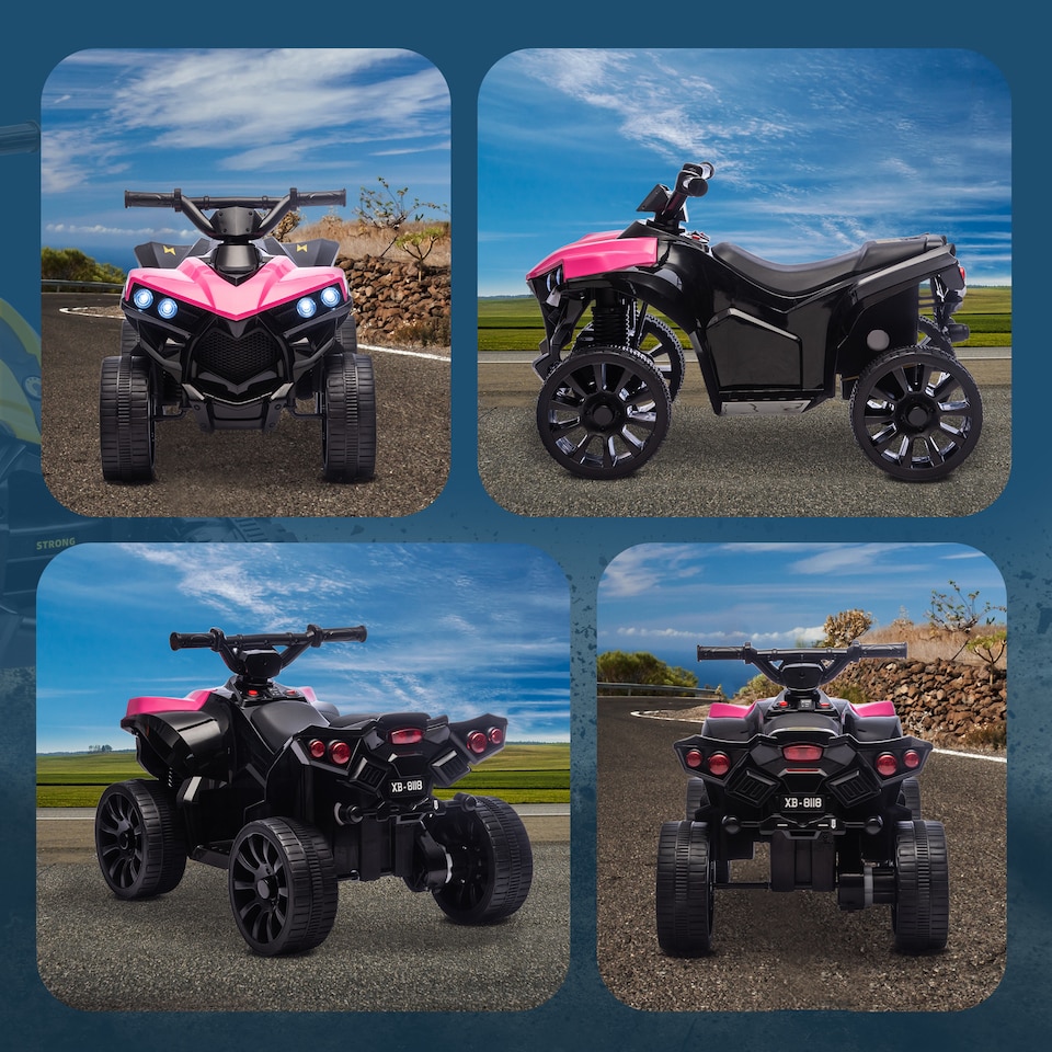 image 1 of AIYAPLAY 6V Electric Ride on Car, Kids ATV 4 Wheeler with Music and LED Headlights, Indoor Outdoor Toy Car for Ages 3-8 Years Boys and Girls | Pink