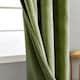 image 2 of Olive Green Velvet Blackout Eyelet Curtains - 46x54 Inch Drop - Pair Green