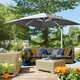 image 2 of Outsunny 3 x 3(m) Cantilever Roma Parasol Garden Umbrella with Cross Base Grey