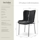image 6 of Dining Chair Tessa - ergonomic high backrest, slim steel legs, soft fabric - Set of 4 Black | Woven Fabric Black/Black