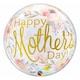 image 1 of Mother's Day Watercolour Floral See-Thru Bubble Helium Qualatex Balloon 56cm / 22 in | White