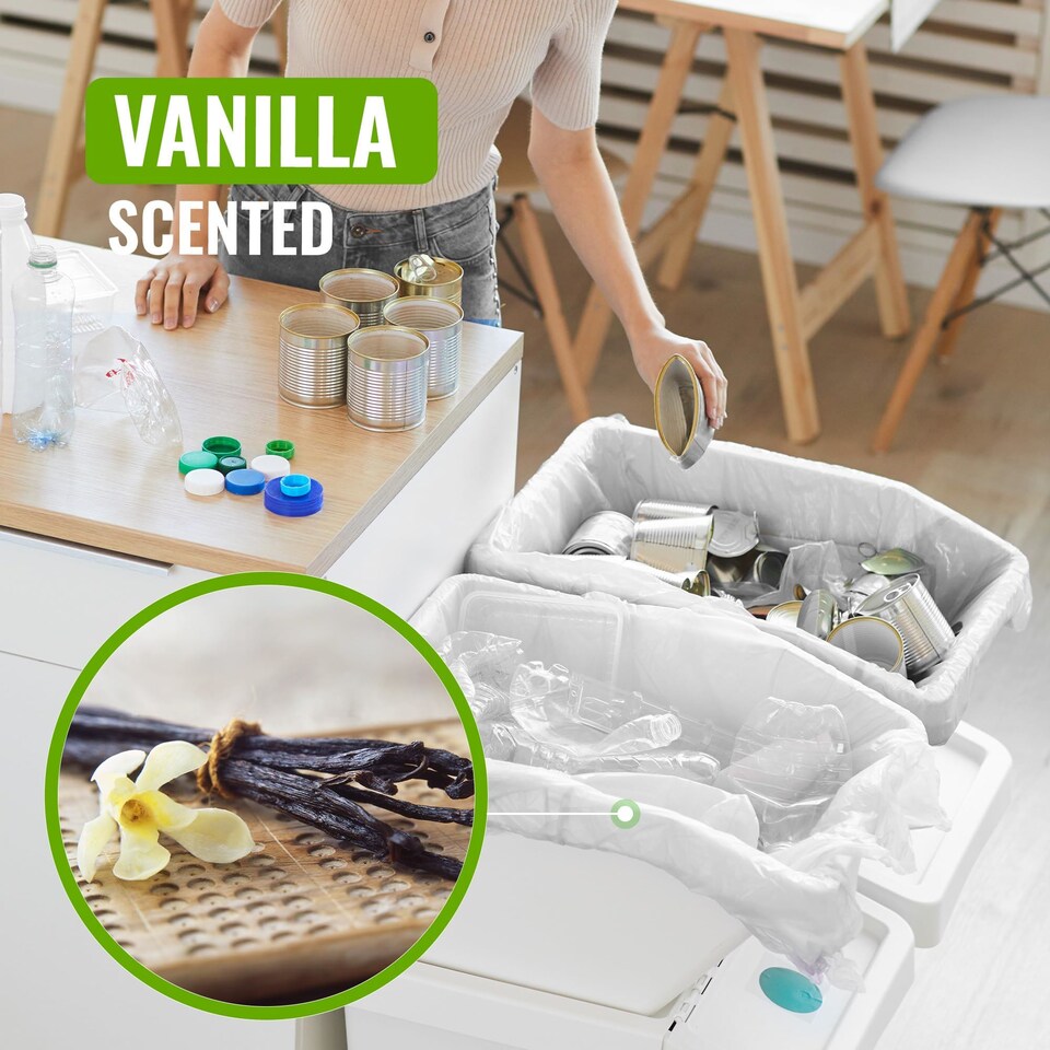 image 1 of Ecobag Ultimate Vanilla Scented Embossed Drawstring Kitchen Bin Liners