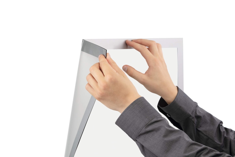 image 1 of Durable DURAFRAME UV Poster Adhesive Magnetic Signage Frame | A1 Silver | Silver