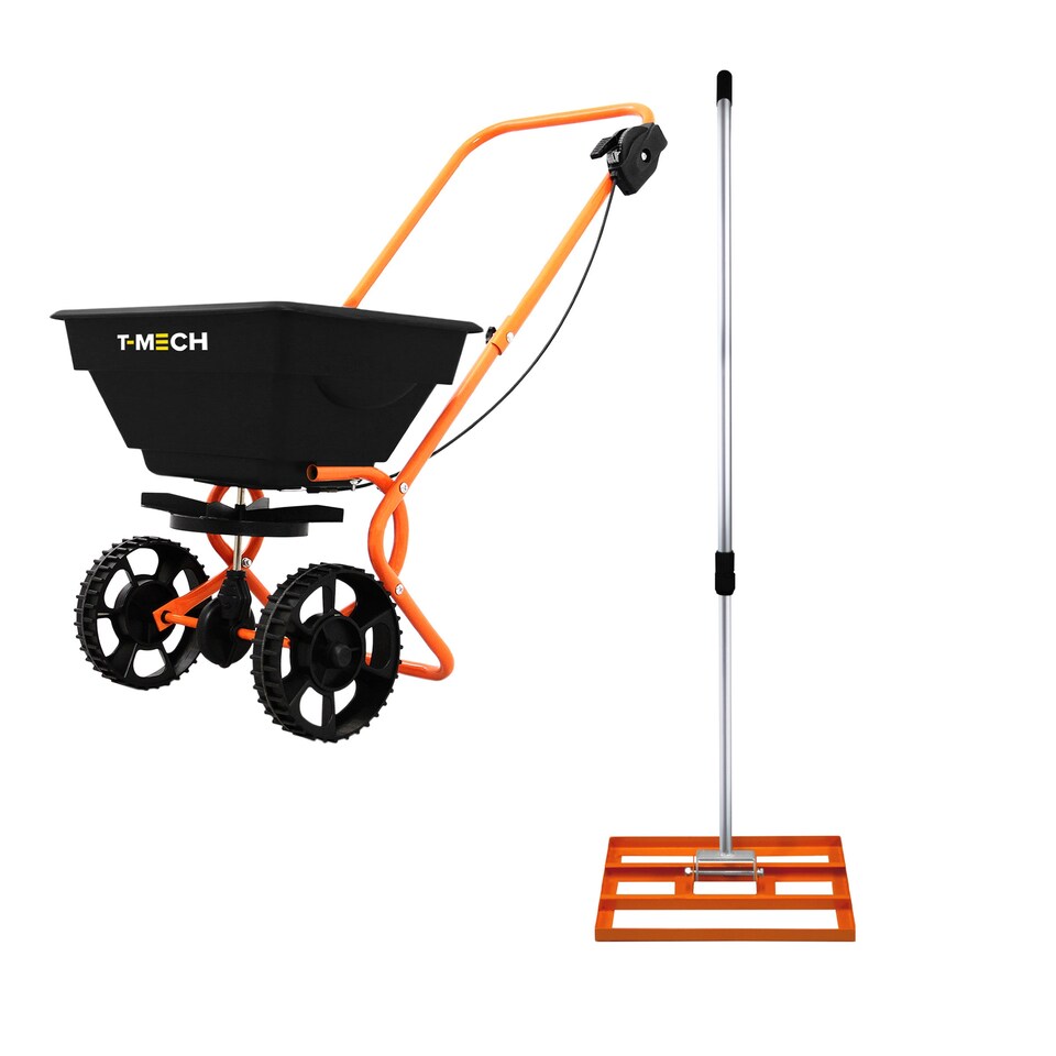 image 1 of Rotary Spreader & 50cm Lawn Leveller - Orange
