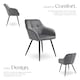 image 3 of Dining Chair Marilyn - velvet look, quilted pattern | Grey | grey/black | 4