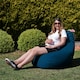 image 2 of icon Recliner Indoor Outdoor Bean Bag Teal Green Bean Bag Chair Green
