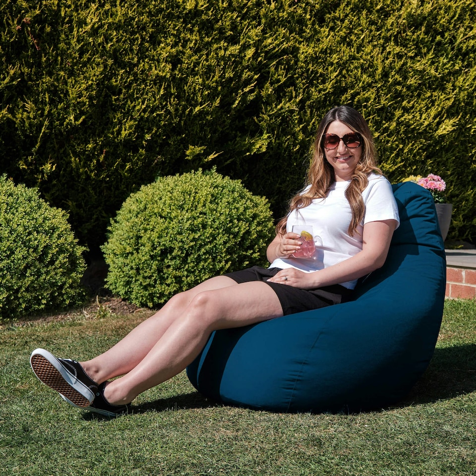 image 1 of icon Recliner Indoor Outdoor Bean Bag Teal Green Bean Bag Chair Green