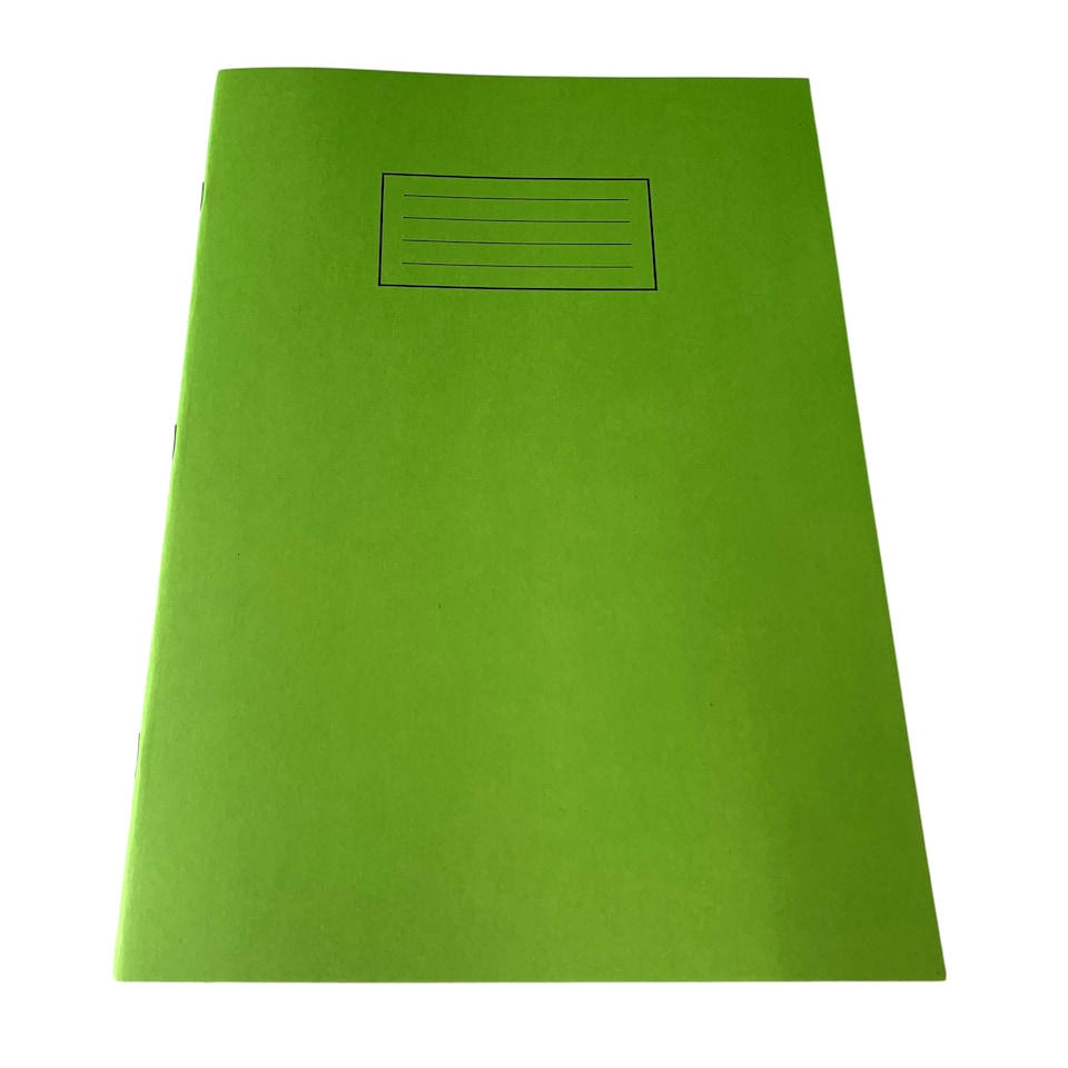 image 1 of Pack of 10 Janrax A4 Green 80 Pages Feint and Ruled Exercise Books
