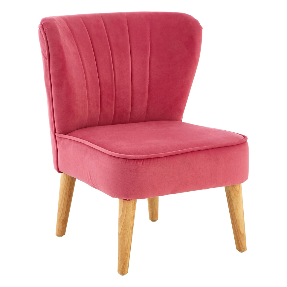 image 1 of Premier Kids Chair, Comfortable Seating Pink Velvet Chair, Easy to Clean Bedroom Chair, Adjustable Small Chair
