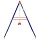 image 7 of Outsunny Metal Swing Set w/ Adjustable Rope A-Frame Stand Outdoor Playset | Multi | Blue, Yellow and Red