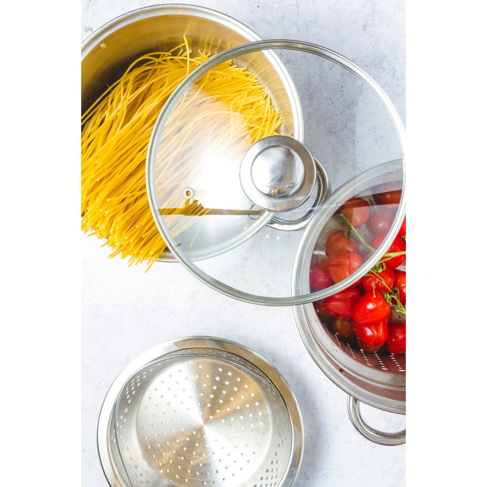 image 1 of KitchenCraft Pasta Pot Silver Stainless Steel