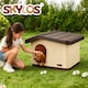 image 9 of Skylos Plastic Dog House Pet Kennel Shelter for Small Medium Dogs Indoor Outdoor | Brown | M