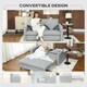 image 4 of HOMCOM 2 Seater Sofa Bed with Hidden Storage, Pull Out Convertible Bed Settee, Modern Linen Loveseat Sofa Sleeper with 2 Cushions for Living Room, Guest Room, Light Grey | Grey | Grey | One Size