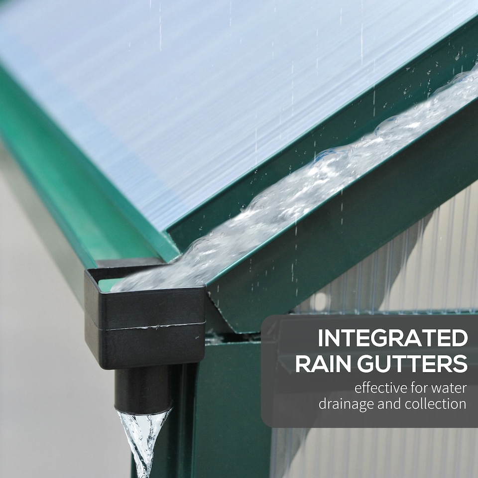 image 1 of Outsunny 6x6ft Walk-In Polycarbonate Greenhouse Plant Grow Galvanized