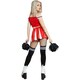 image 3 of Fever Womens/Ladies Devil Cheerleader Costume - Red/White/Black - XS XS