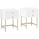 image 1 of HOMCOM Bedside Tables Set of 2 with 2 Drawers for Bedroom, White