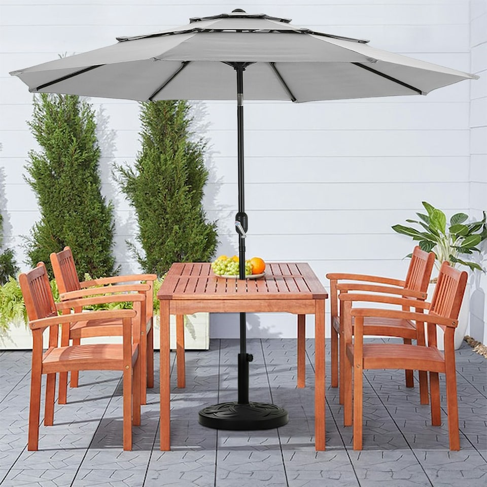 image 1 of Living and Home Patio Umbrella Base Stand Black