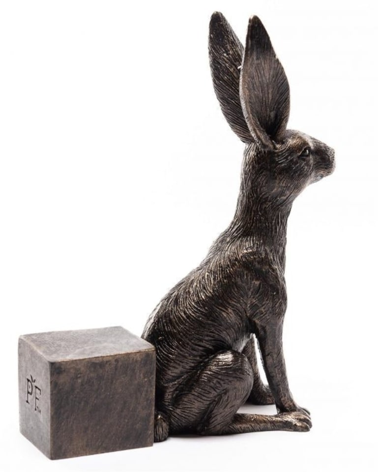 image 1 of Large Sitting Hare Plant Pot Feet - Set of 3 | Brown