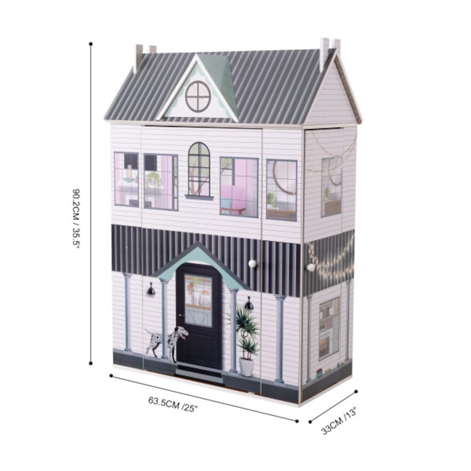 image 1 of Teamson Kids Wooden Dreamland Doll House for 12" Dolls, Dollhouse