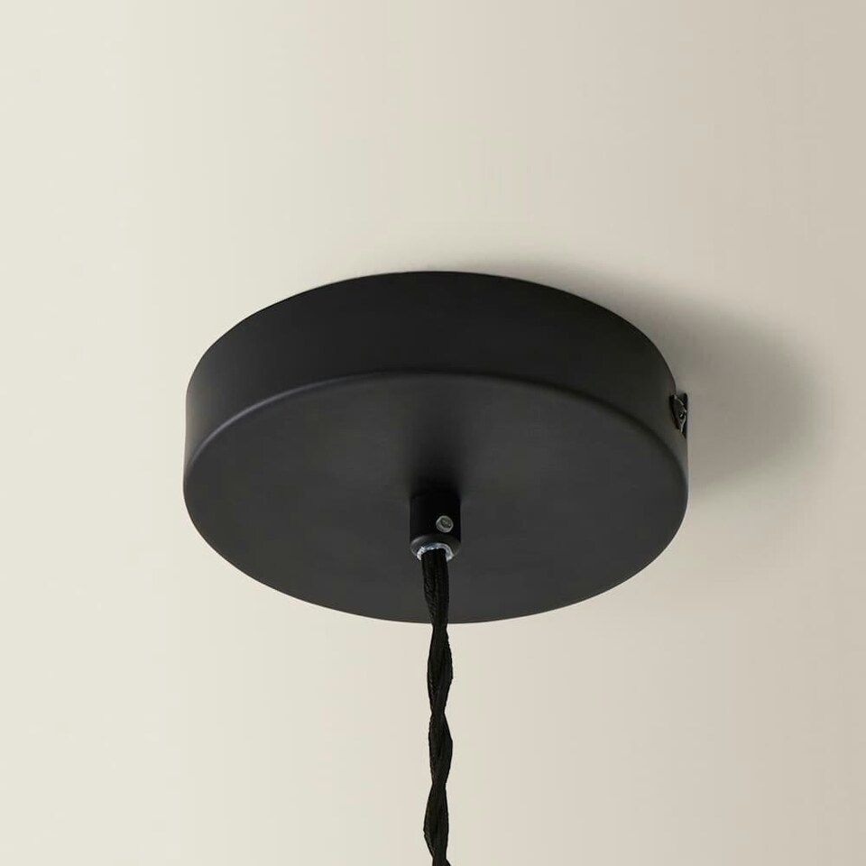 image 1 of ValueLights Akira Black Paper Pleated Single Drop Ceiling Pendant Light