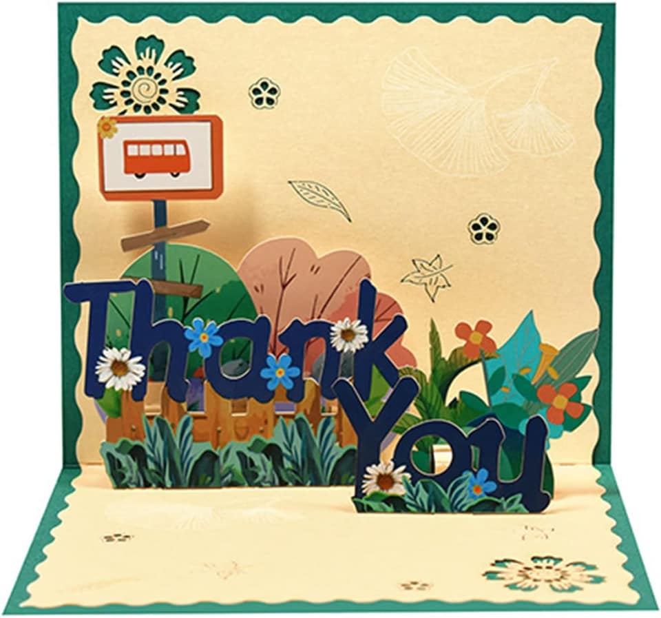 image 1 of Garden Scene 3D Pop Up Thank You Card