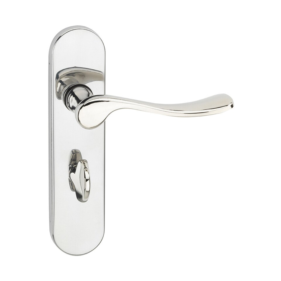 image 1 of Berkshire Metal Lever Latch Door Handles Set Round Rose Internal, External | Silver | Polished Nickel Bathroom | 1