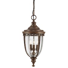 English Bridle 3 Light Large Outdoor Ceiling Chain Lantern British Bronze, E14