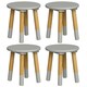 image 1 of Kids Wooden Stool Seat Round Chair Toddlers Kids Small Children Home Nursery - Grey | Grey | 4 Grey