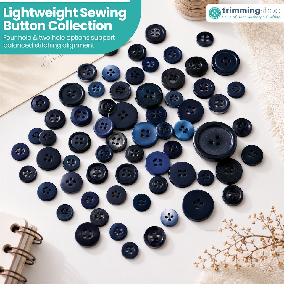 image 1 of 100g Round Resin Button, Assorted Sizes - 2 & 4 Holes