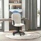 image 2 of HOMCOM PU Leather Office Chair Swivel  Mid-Back Computer Desk Chair, Cream