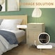image 5 of HOMCOM Bedside Tables Set of 2 with Drawer Cabinet Adjustable Shelf Natural