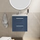 image 2 of Wall Hung 2 Drawers Vanity Unit - Mid-Edge Basin 500mm, Satin Blue | Blue | Satin Blue | 390 x 510 x 540mm