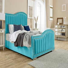 Kendrick Plush Double Bed Frame - Teal